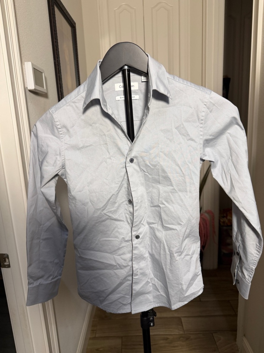 Calvin Klein Light Gray Long-Sleeve Dress Shirt